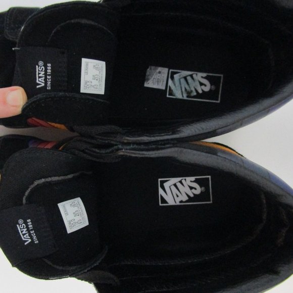 10M Womens Reissue Black Multi Suede Leather Hi Top Tennis Shoes SK8 Refract - Picture 7 of 10